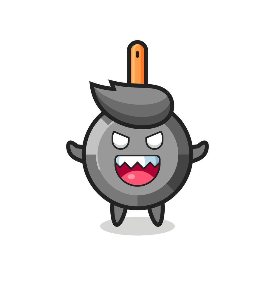 Ilustración del personaje de la mascota de la sartén malvada vector