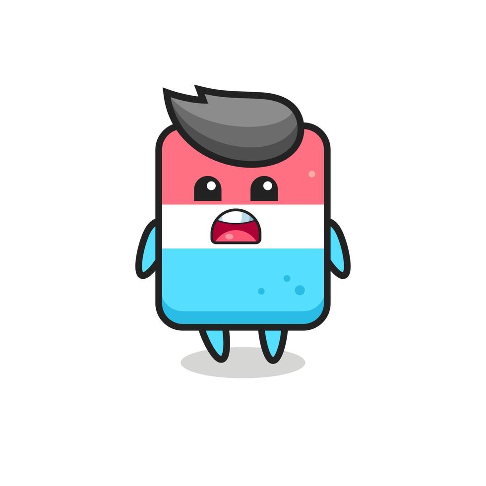 eraser illustration with apologizing expression, saying I am sorry vector