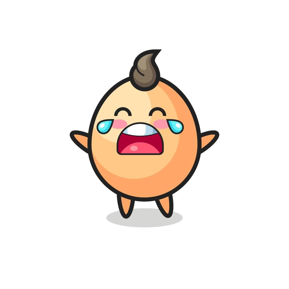 the illustration of crying egg cute baby vector