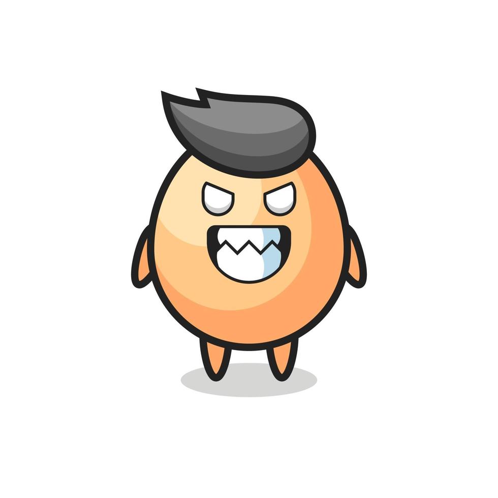 evil expression of the egg cute mascot character vector