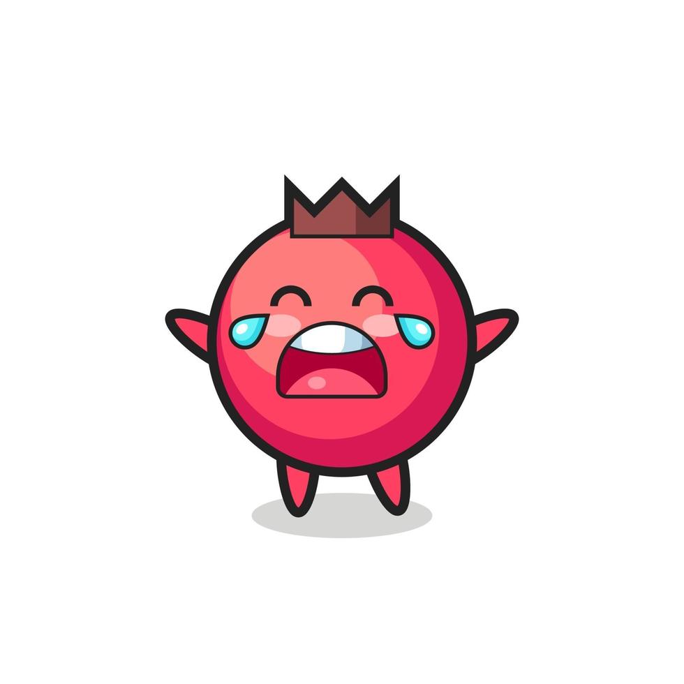 the illustration of crying cranberry cute baby vector