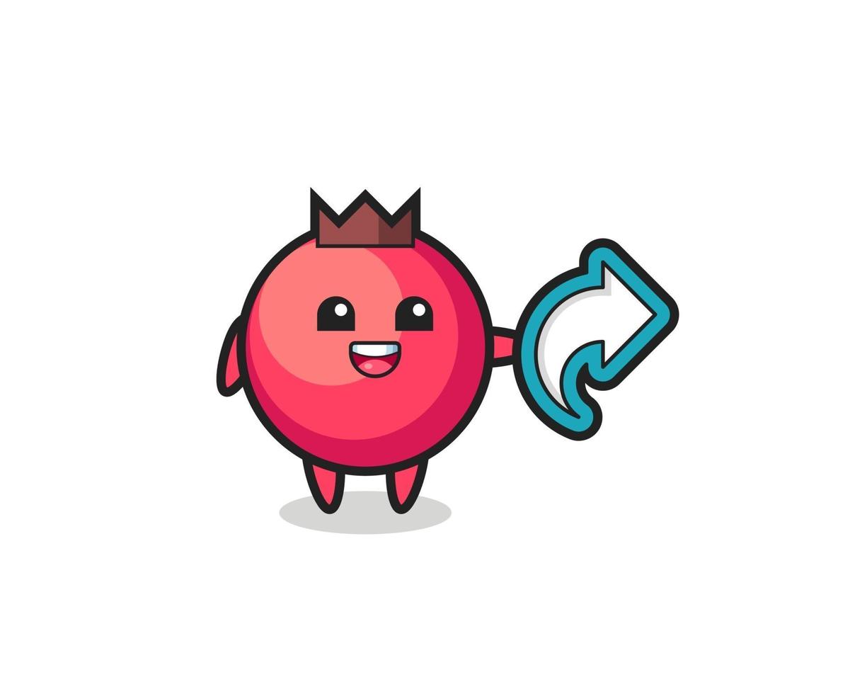 cute cranberry hold social media share symbol vector
