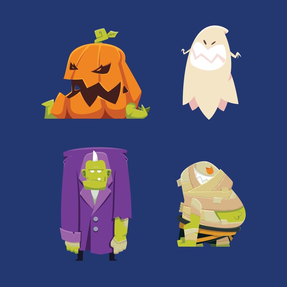 personaje de monstruo de halloween vector