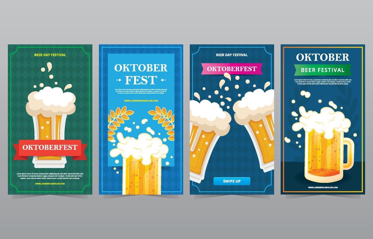 Oktoberfest Template for Social Media Post vector