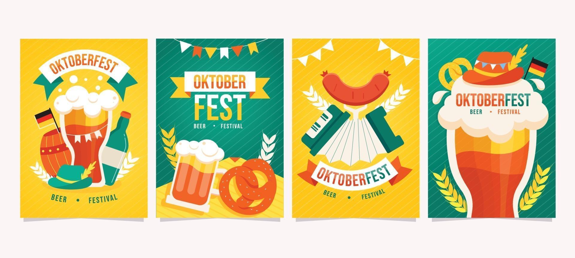 Oktoberfest Party with Food and Music vector