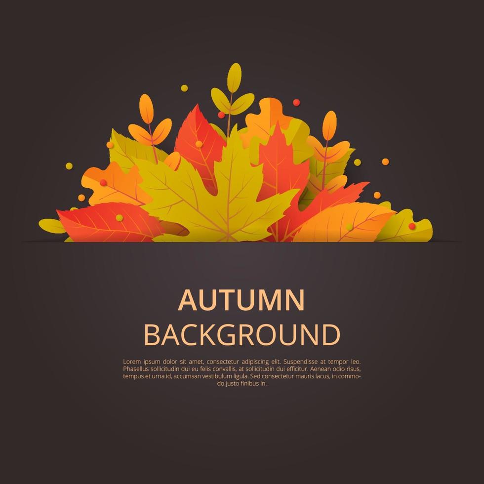 Autumn background with leaves. Vector illustration