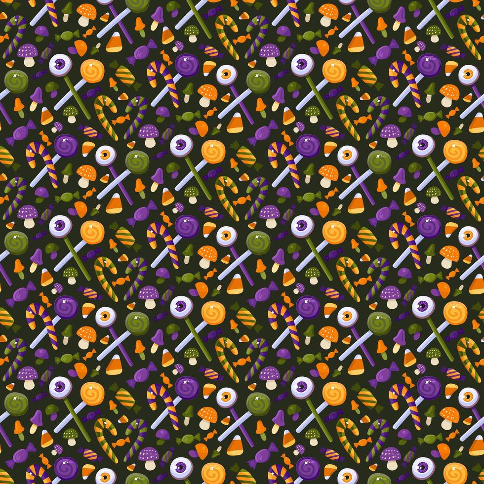 Sweet halloween candy seamless pattern vector