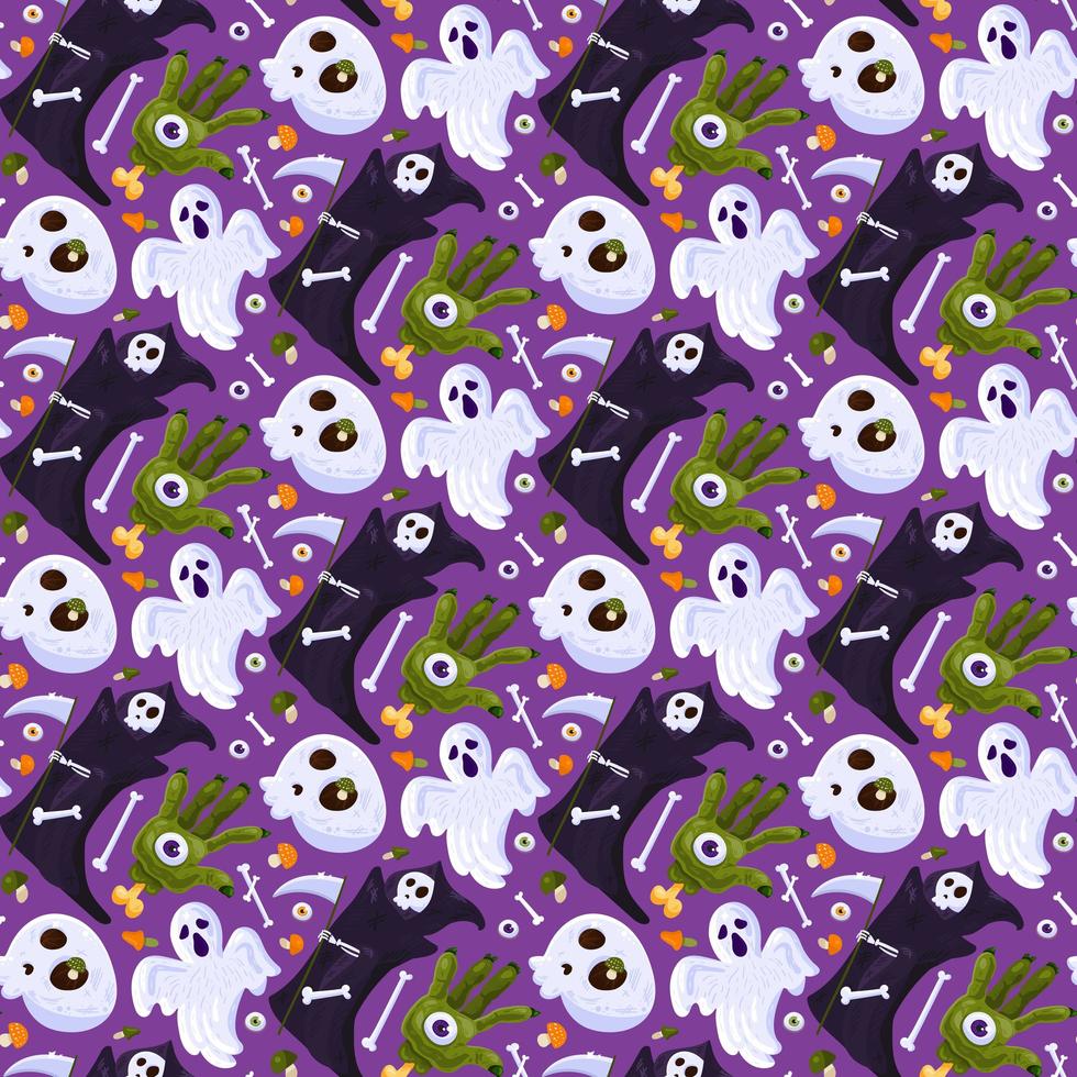 Halloween death holiday seamless pattern vector