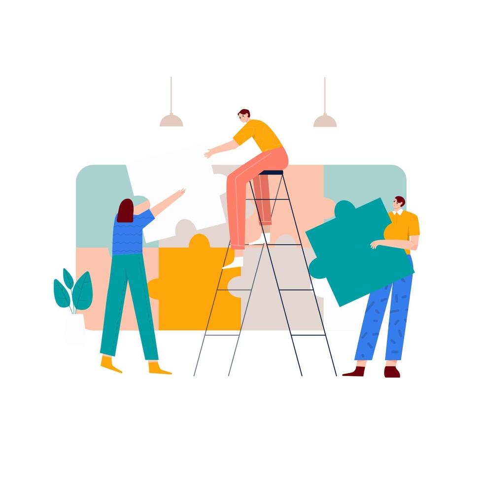 puzzling flat illustration vector