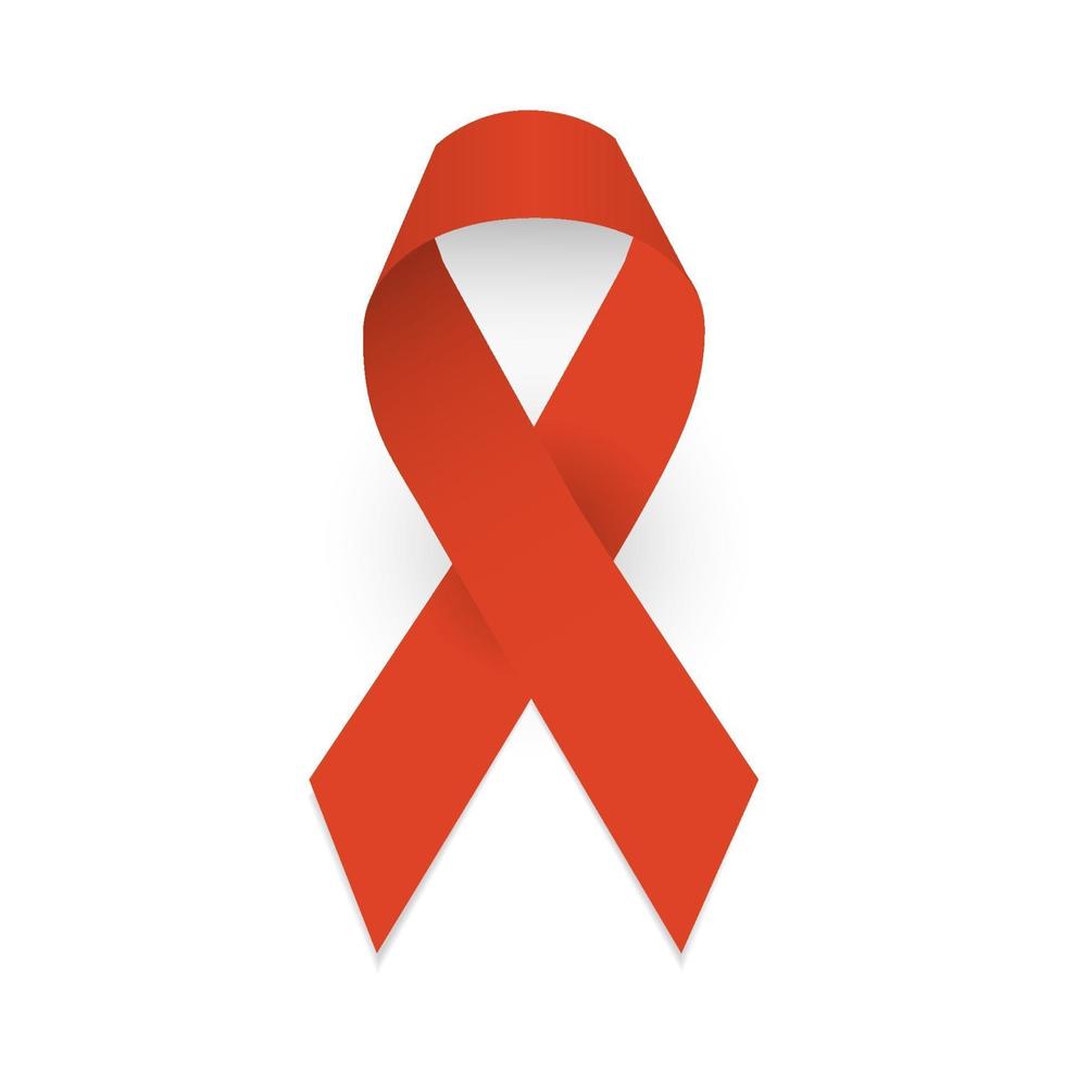 cinta roja de la conciencia. símbolo del sida, conciencia del síndrome de prader willi vector