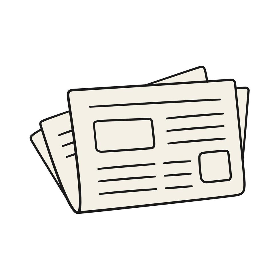 Hand drawn newspaper. Vector illustration in doodle style