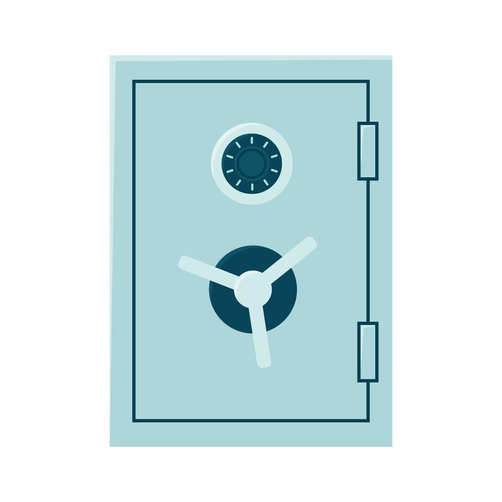Closed bank safe, open empty safe and cabinet with money and gold bars vector
