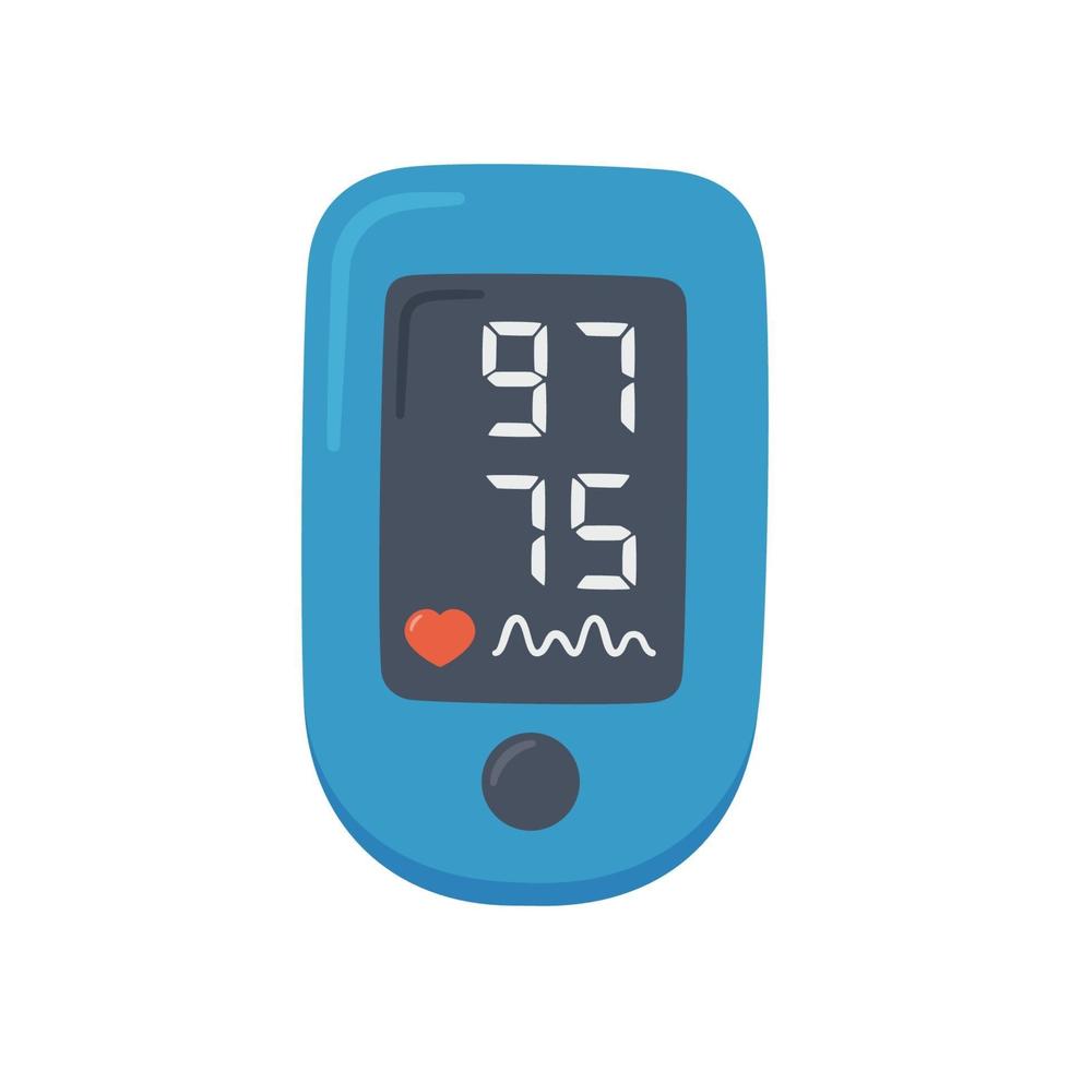 Pulse Oximeter with normal value. Digital device vector