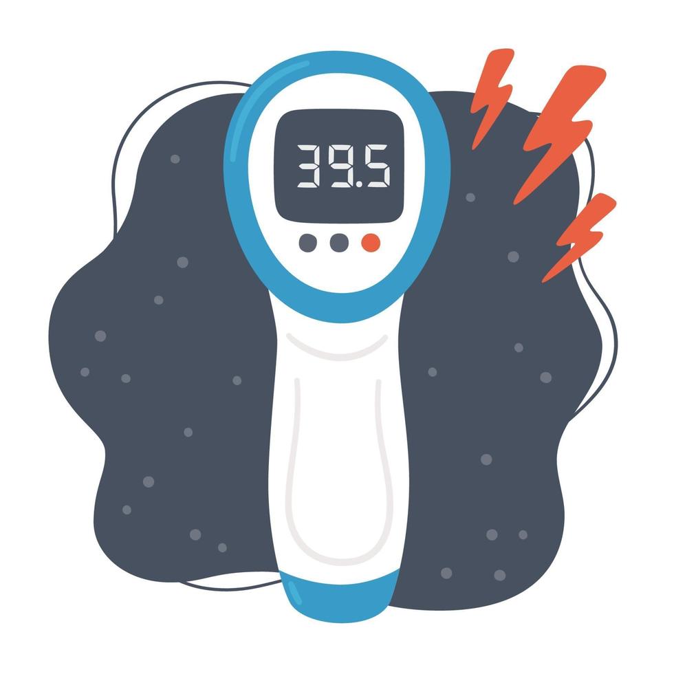 Termómetro electrónico infrarrojo sin contacto de alta temperatura. vector