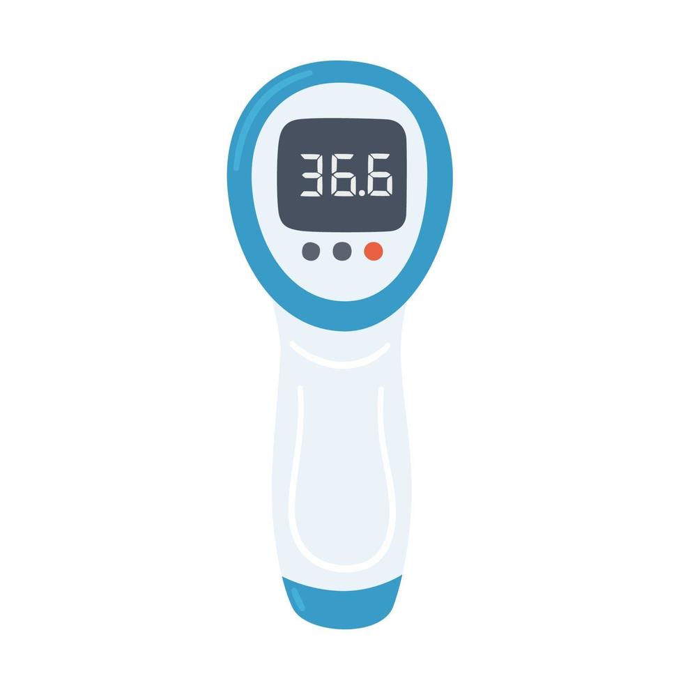 Non-contact infrared electronic thermometer with normal values vector