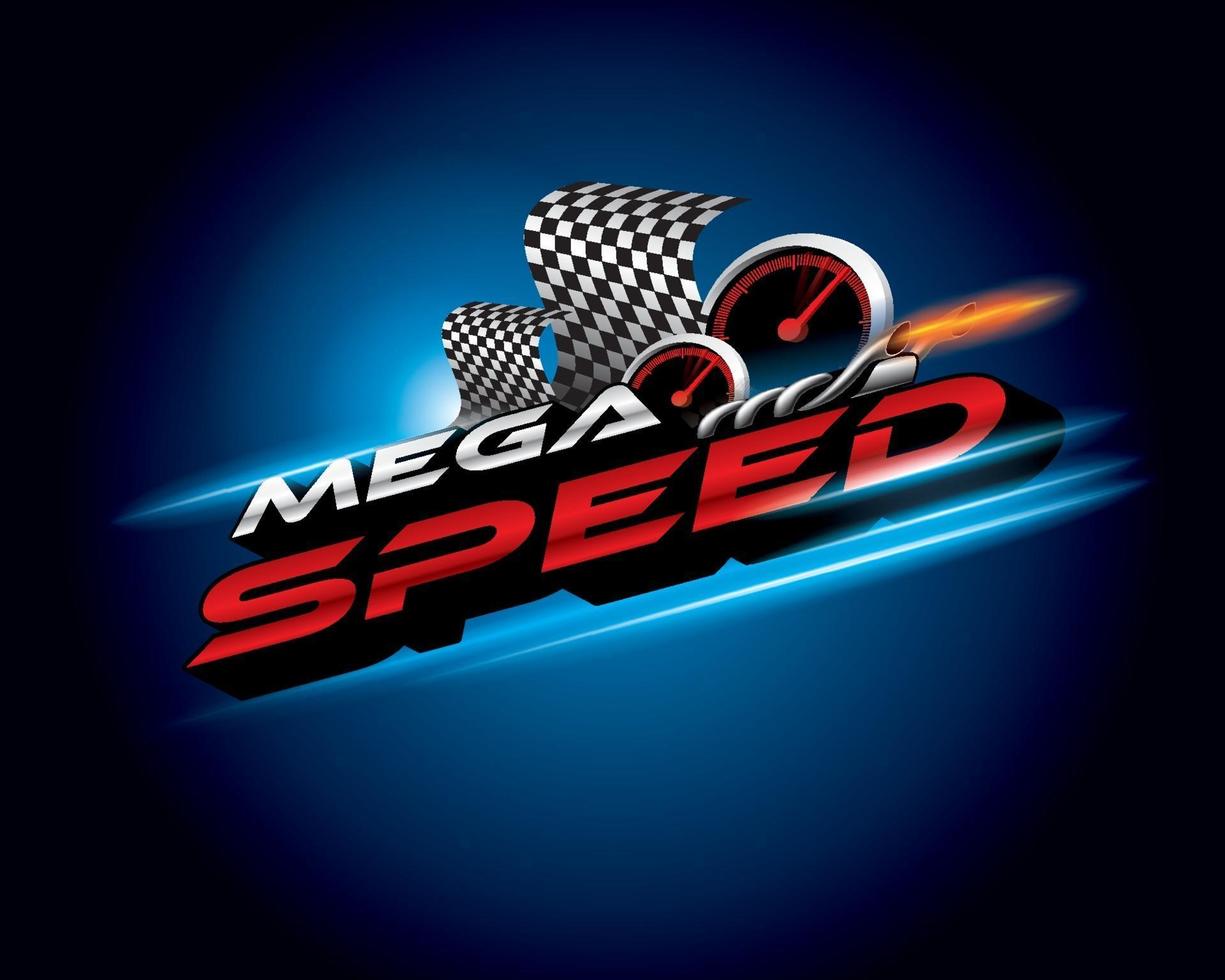 mega velocidad, vector de diseño de concepto.