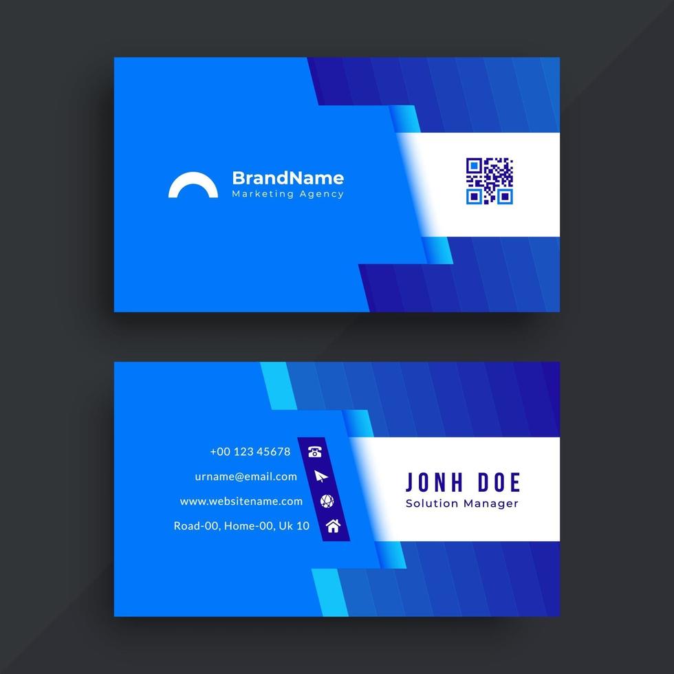 Blue business card design template vector