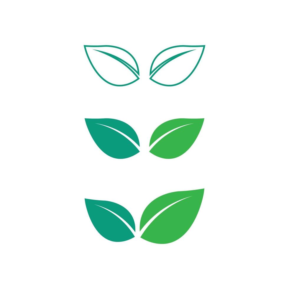 logotipo de la hoja y la naturaleza del árbol para la ecología de la planta verde del vector empresarial