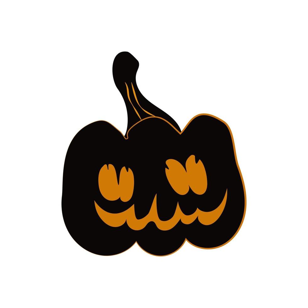 calabaza de halloween de miedo, objeto de dibujo de mano de vector. vector