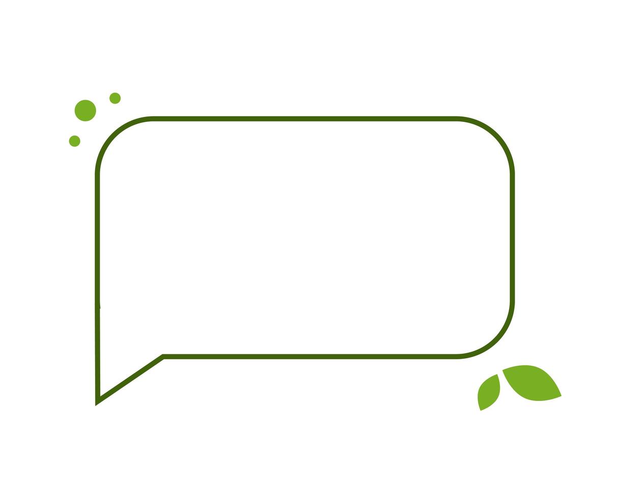 blank speech bubble green organic sticker vector