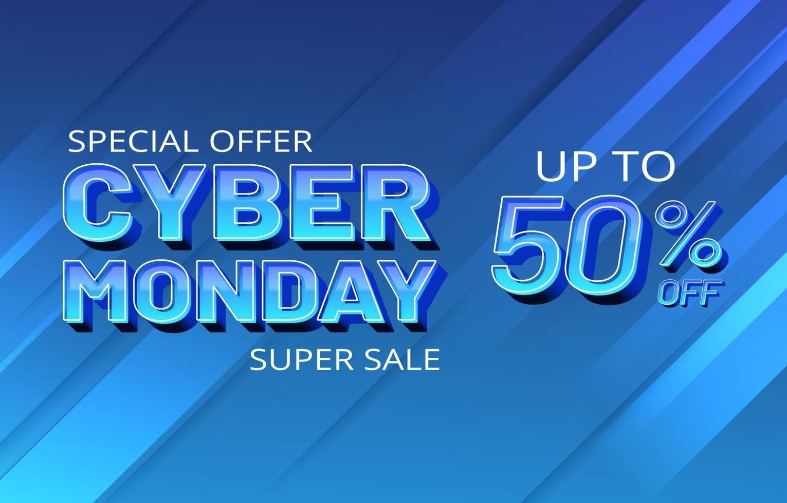 plantilla de banner de venta de cyber monday vector