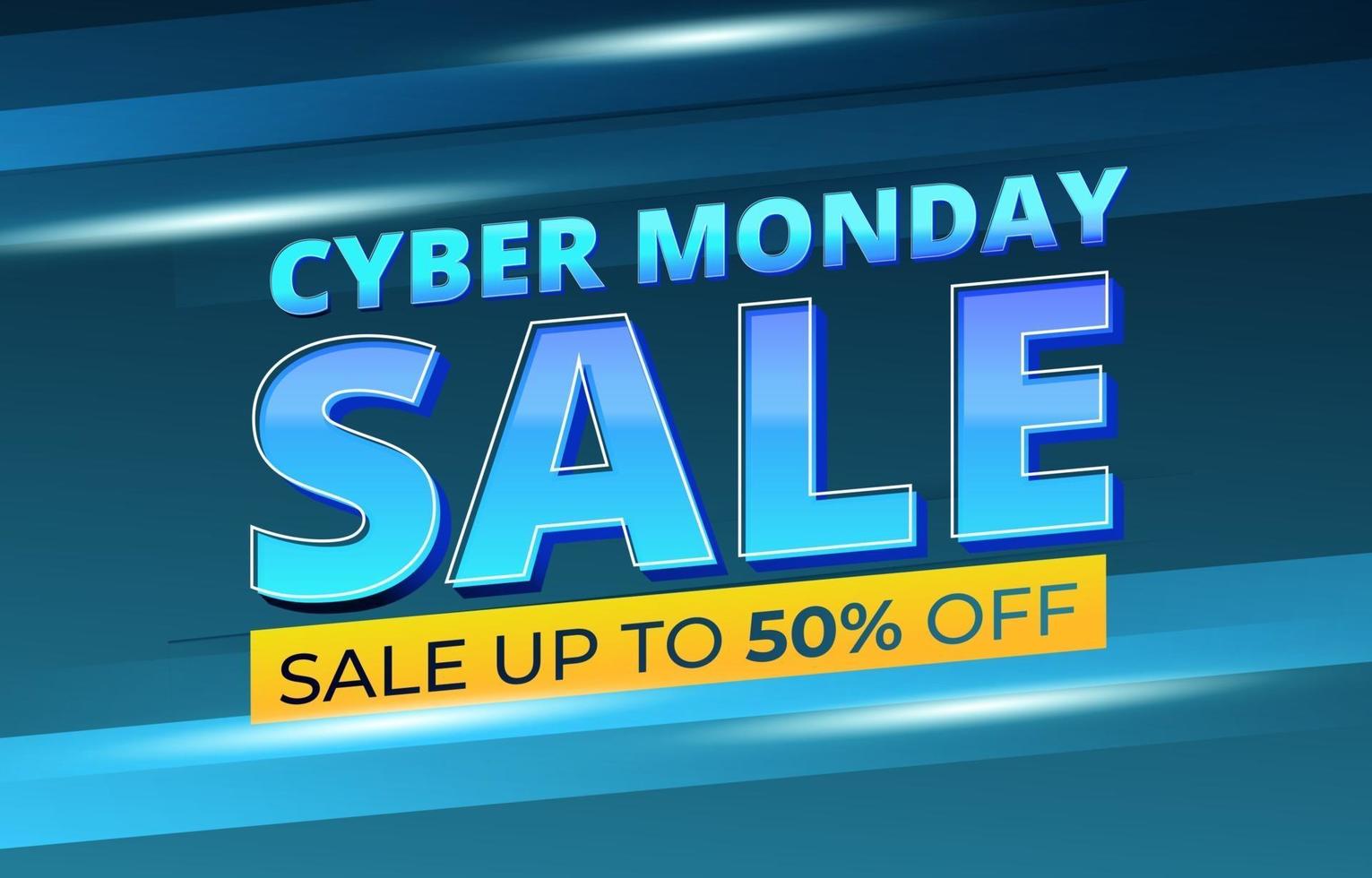 Cyber monday sale banner template vector