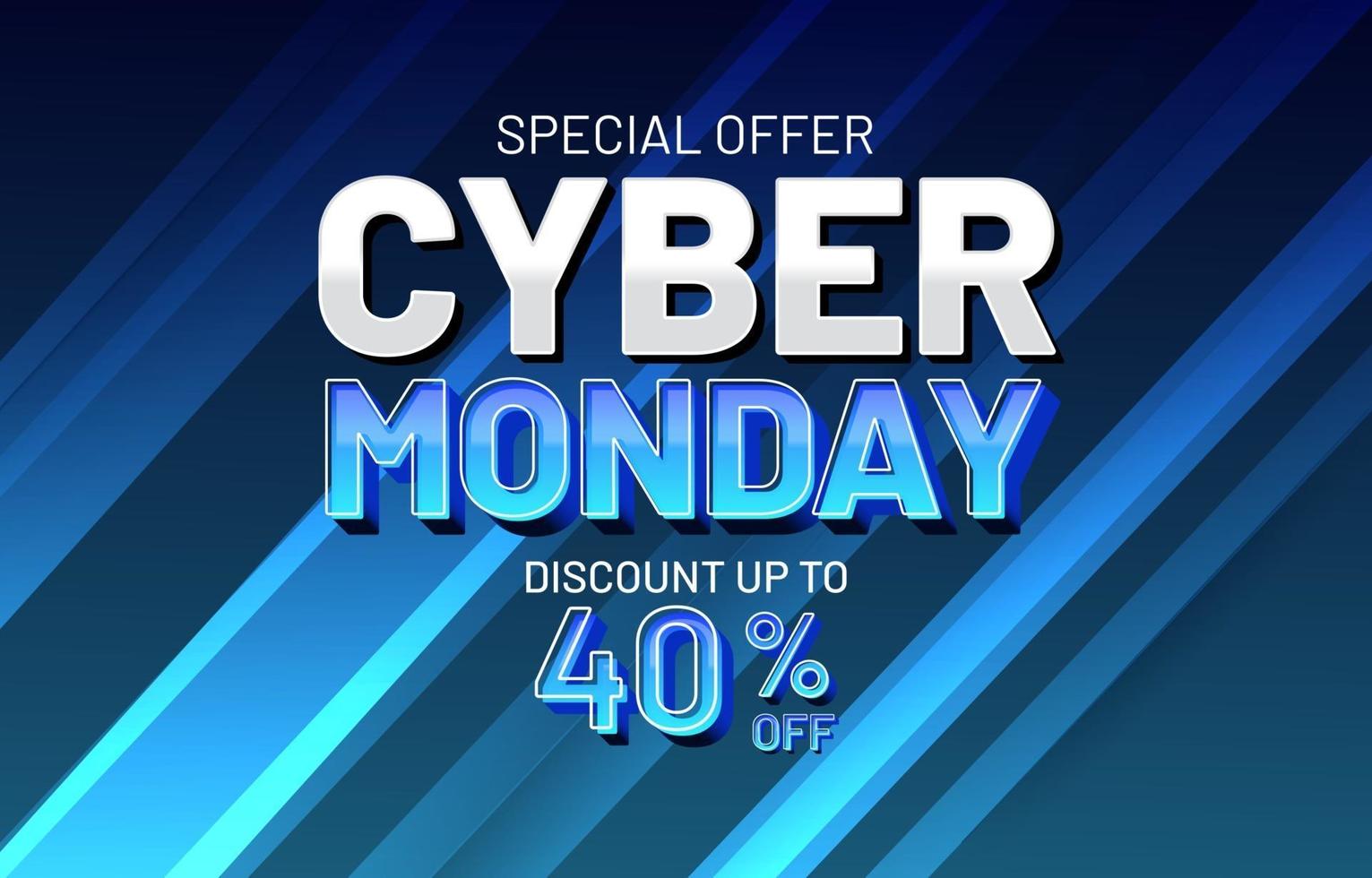 Cyber monday sale banner template vector