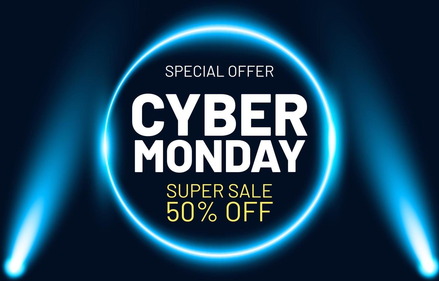 plantilla de banner de venta de cyber monday vector