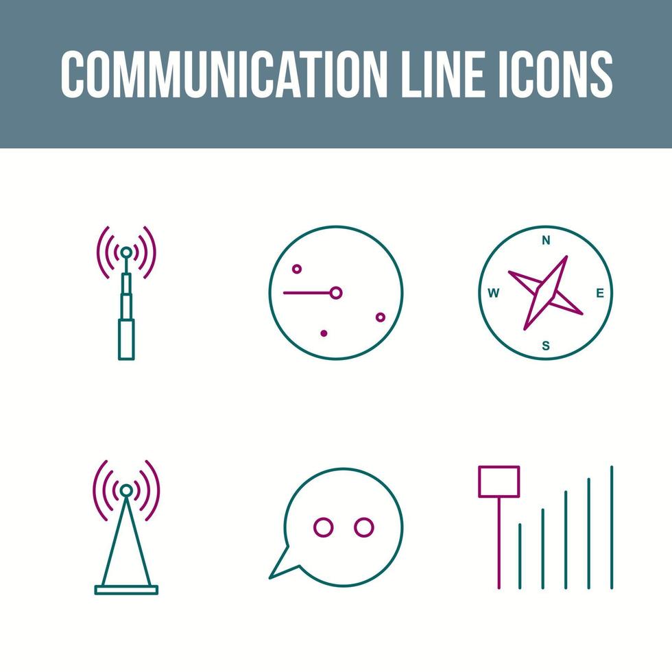 Unique Communication Line Vector Icon Set