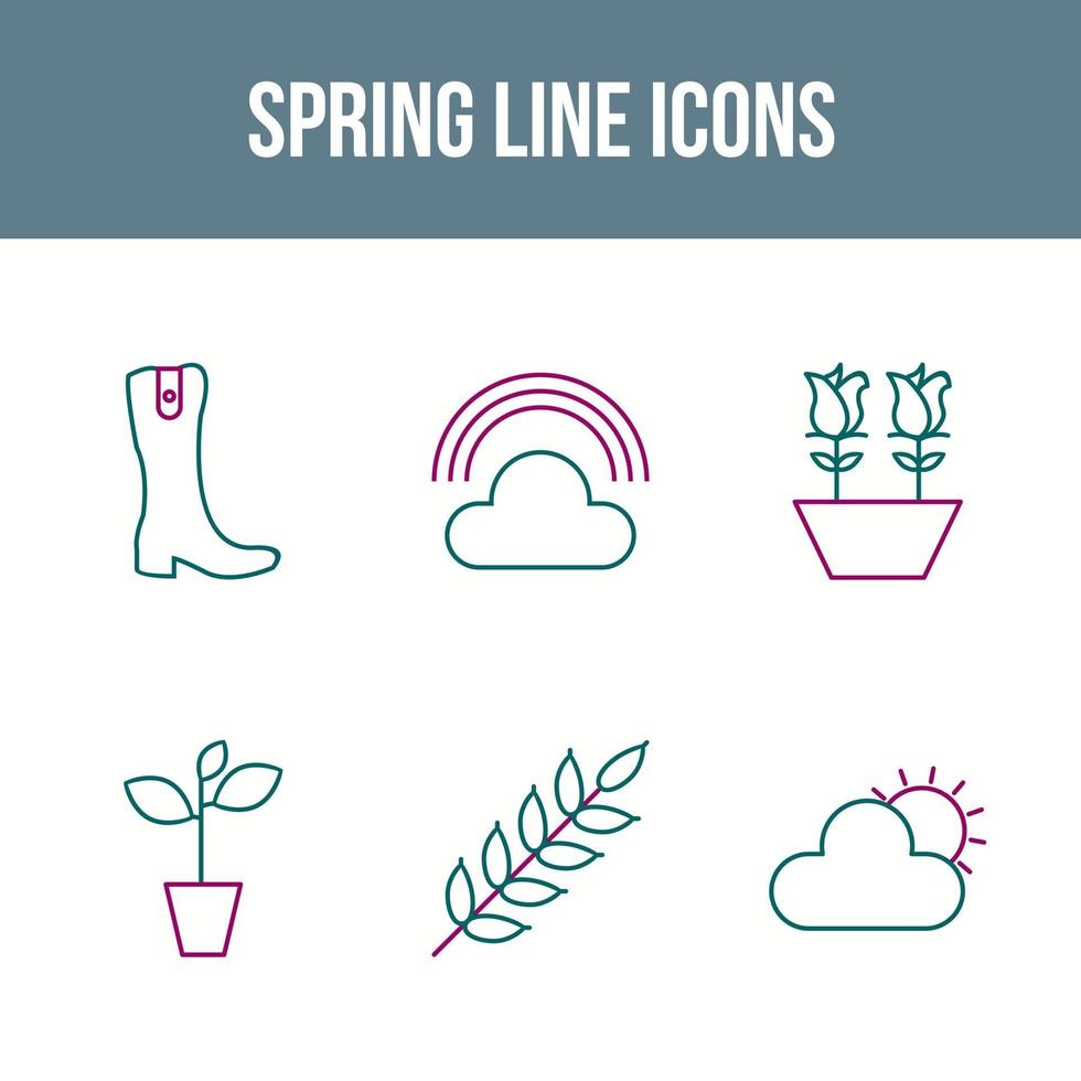 Unique Spring Vector Icon Set