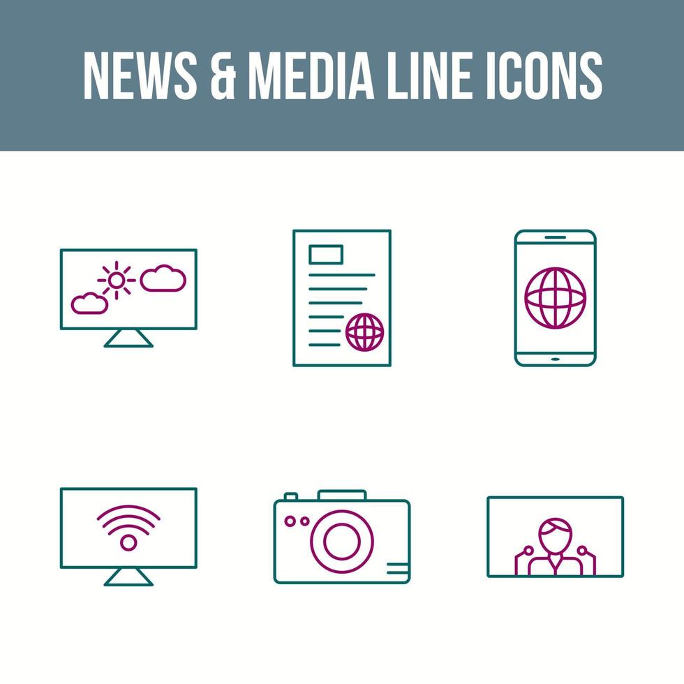 Unique News and Media Vector Icon Set