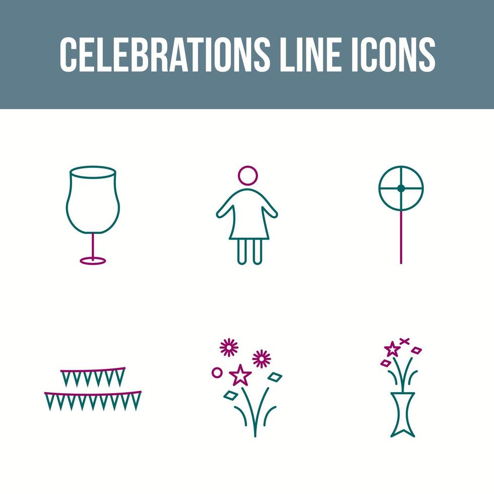 6 Celebrations Vector Icon Set