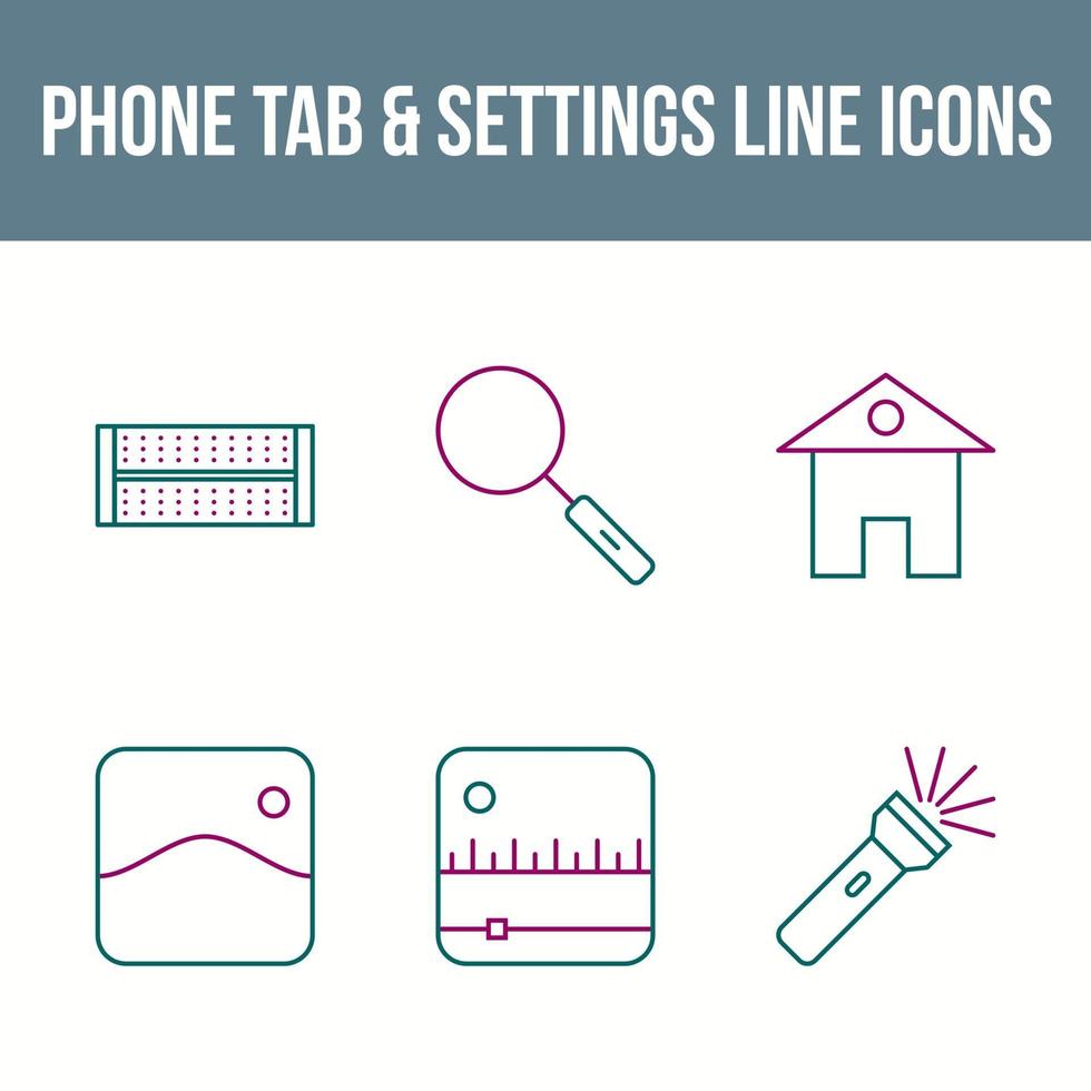 Phone Tab and Settings Vector Icon Set