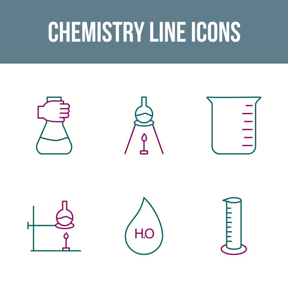 Unique Chemistry Line Vector Icon Set