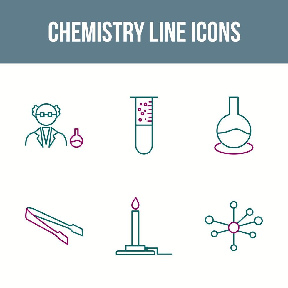 Unique Chemistry Line Vector Icon Set