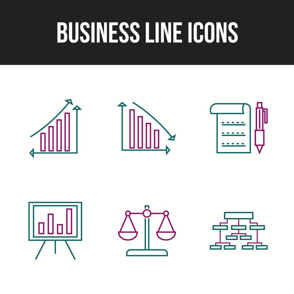 Beautiful 6 icons pack of business vector icons