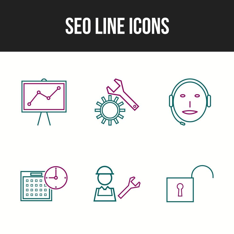 6 Unique vector icons in one set