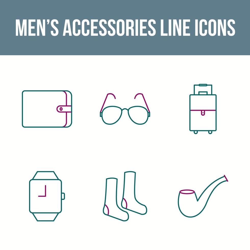 Men's Accessories Vector Icon Set