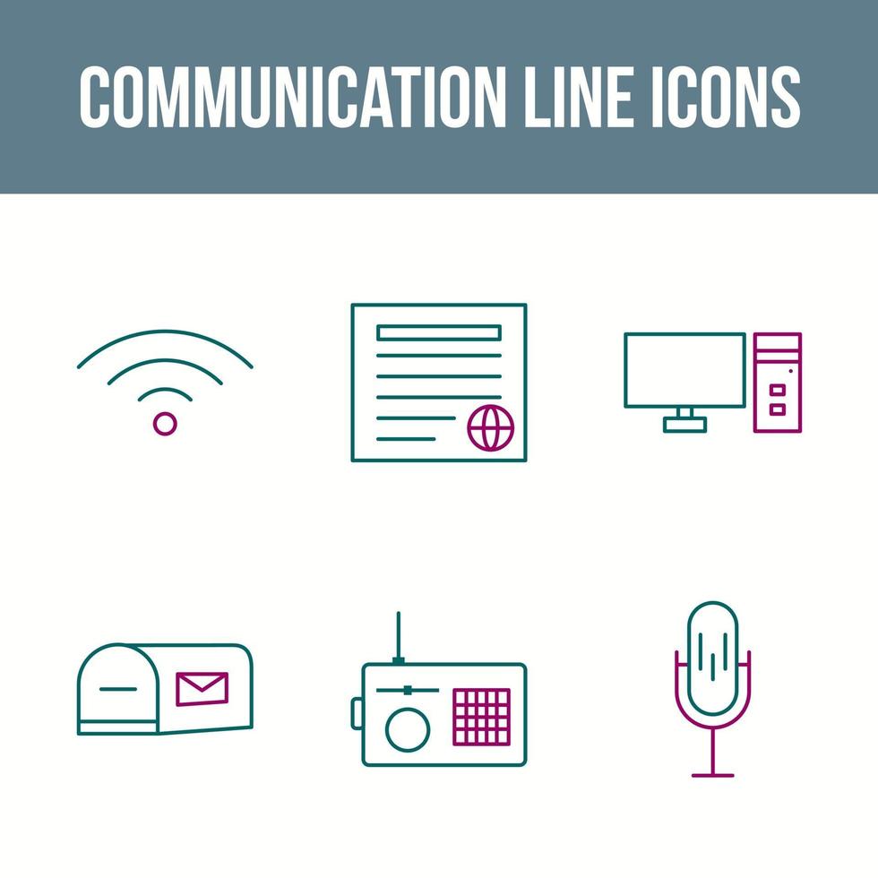 Unique Communication Line Vector Icon Set