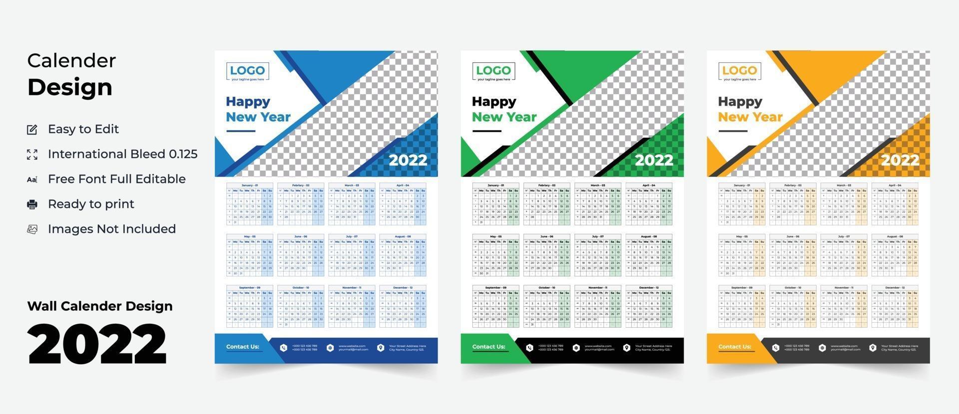 2022 Wall Calendar With Blue Layout,Blue Wall Calendar 2022, 3344332 Vector Art At Vecteezy