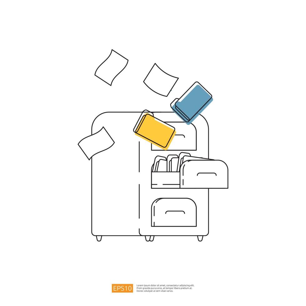 locker cabinet file document storage organize. data safe folder vector