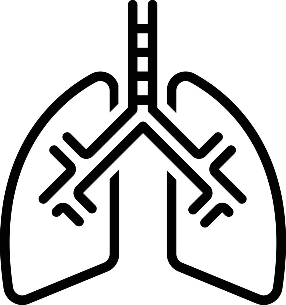 Line icon for lung vector