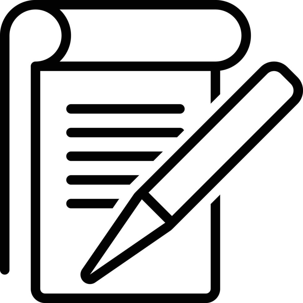 Line icon for student notes vector