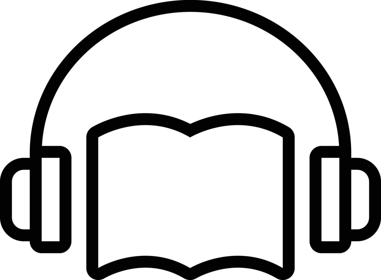 icono de línea para audiolibro vector