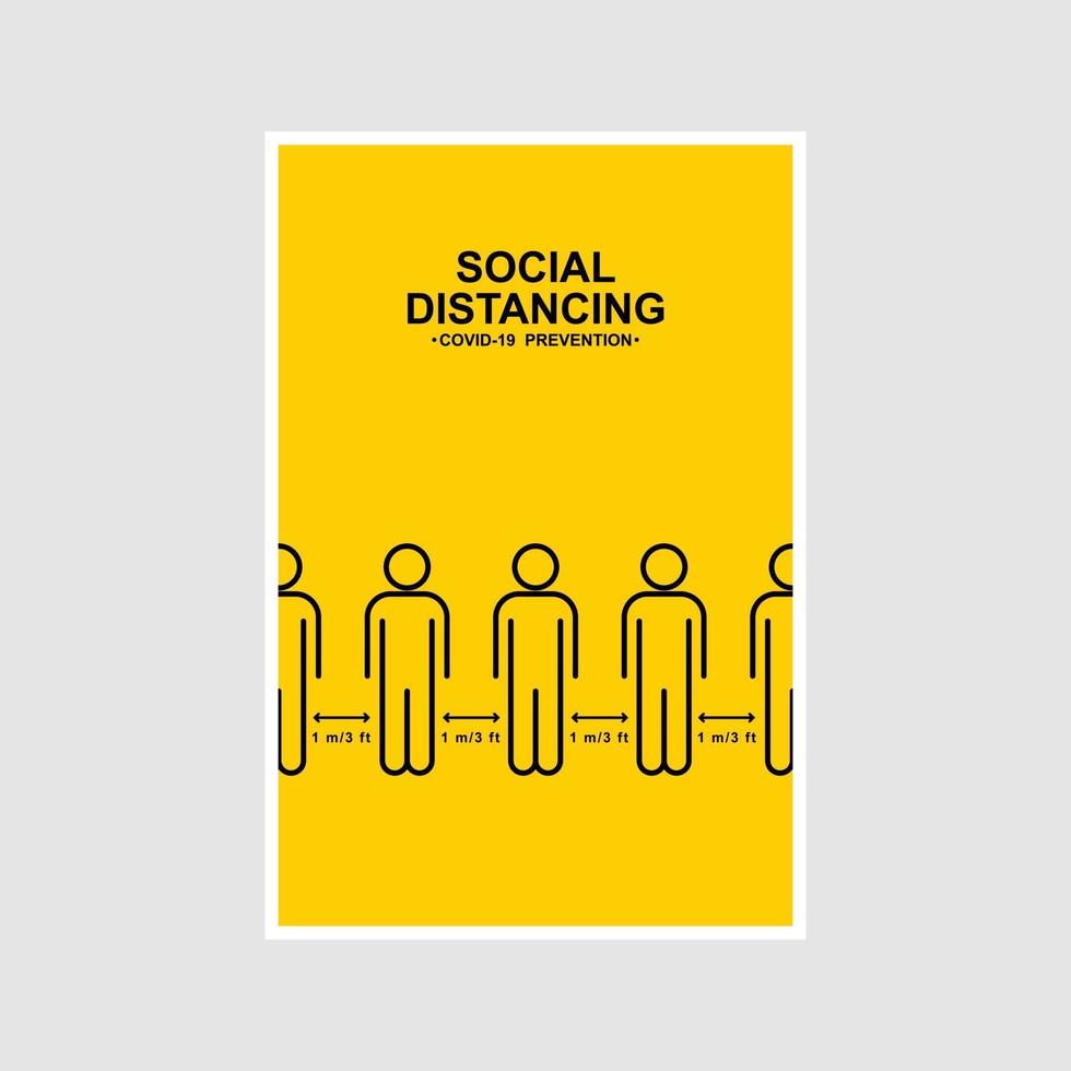 Social distancing. Keep the 1-2 meter distance. vector
