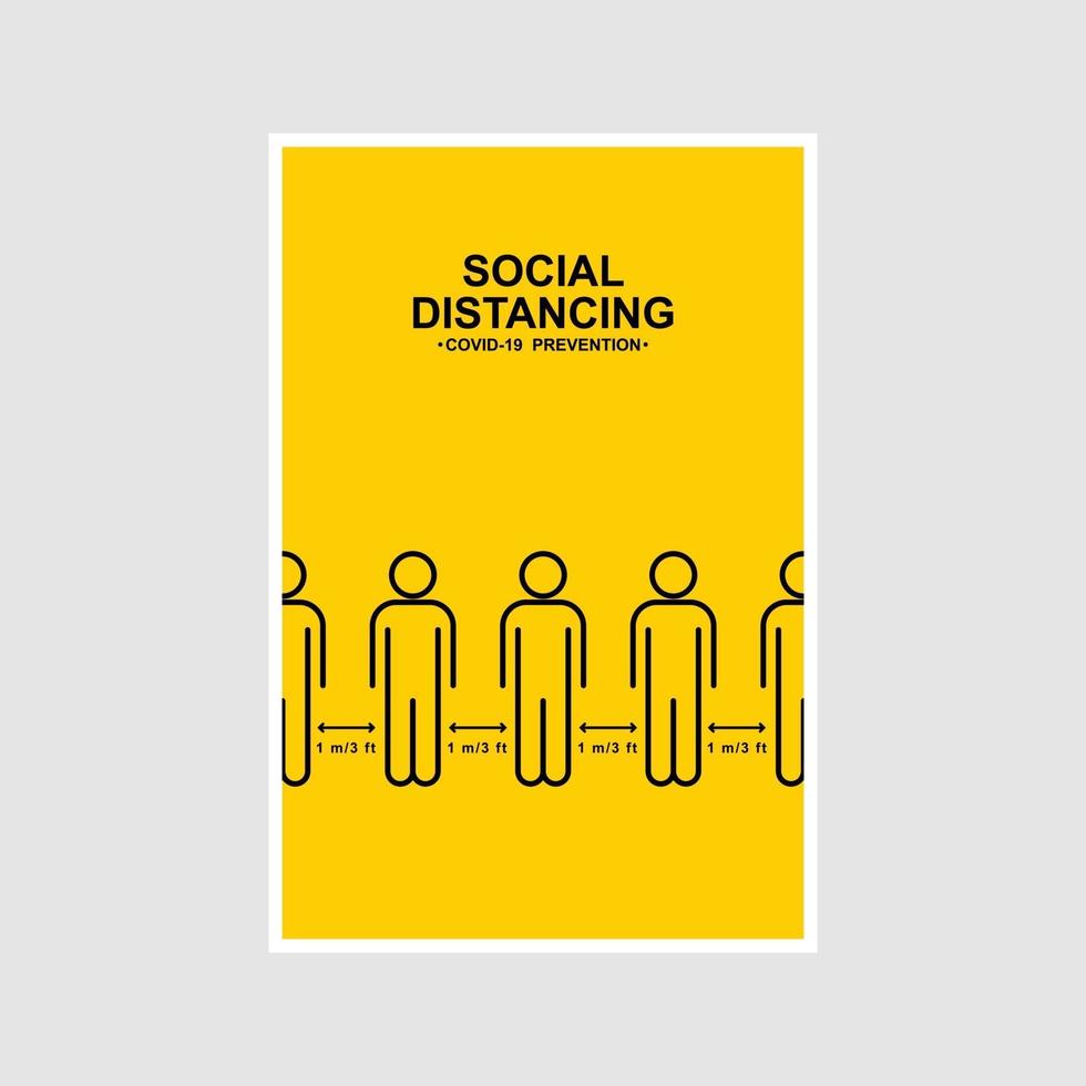 distanciamiento social. Mantenga la distancia de 1-2 metros. vector