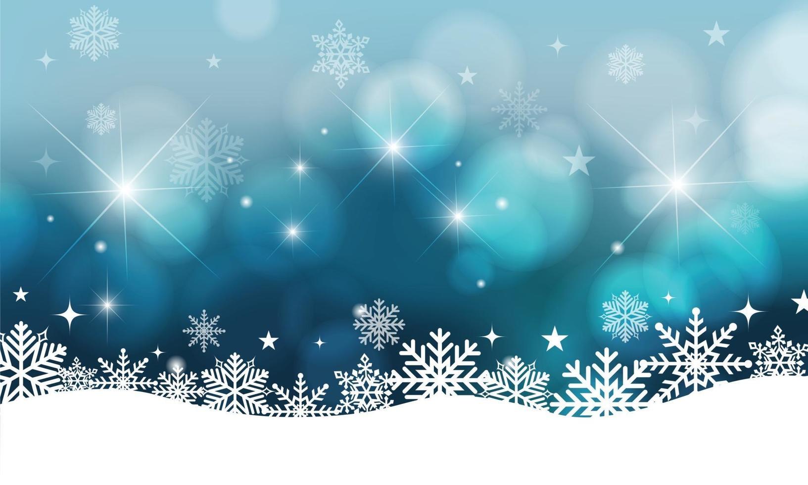 Fondo de invierno de Navidad con copos de nieve. vector