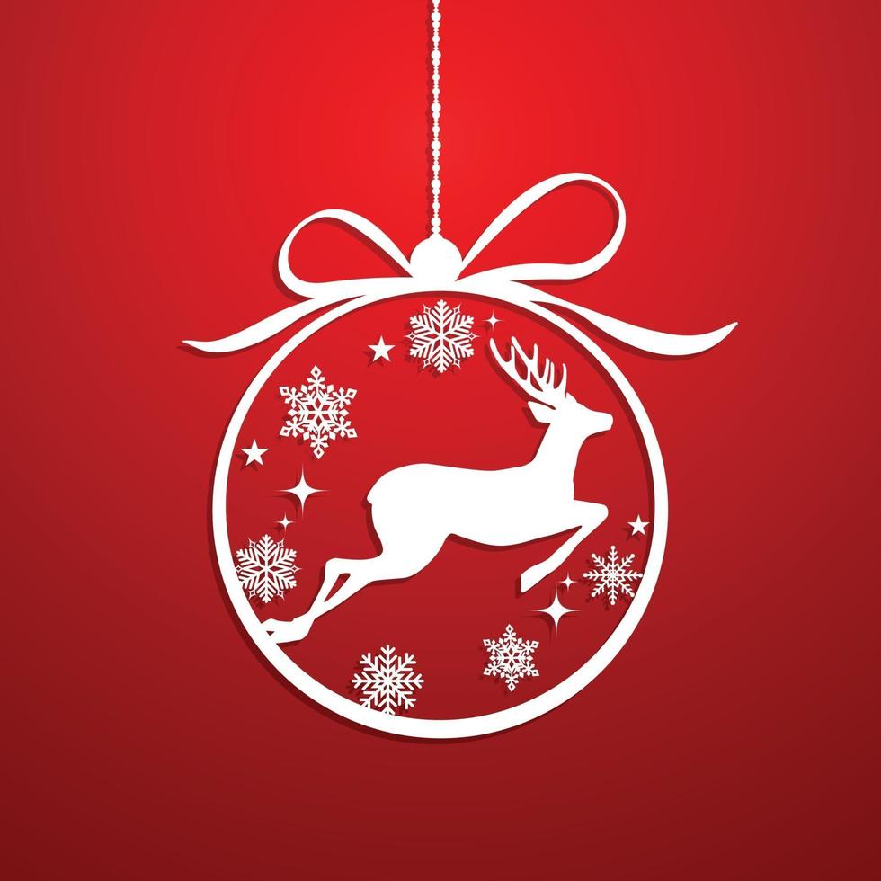 Vector red christmas background. vector christmas deer.