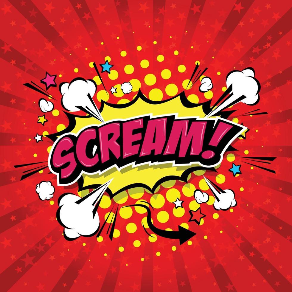 Scream Comic Speech Bubble, Cartoon. art and illustration vector file.