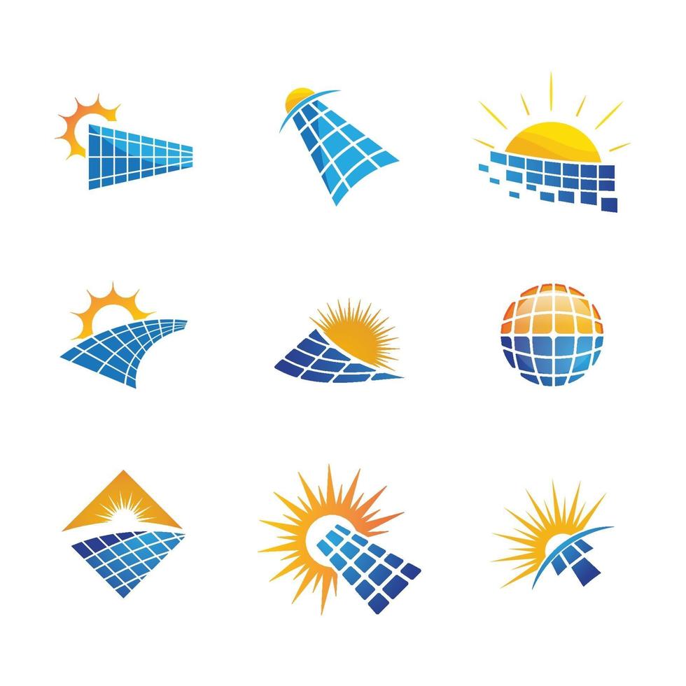 Ilustración de icono de vector de energía solar